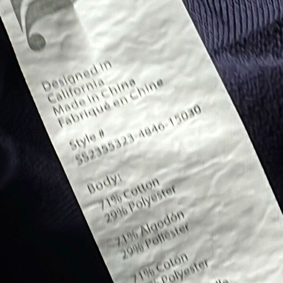 Fabletics Navy Terry Cloth Button Down Short Sleeve Shirt Mens M - Picture 7 of 7